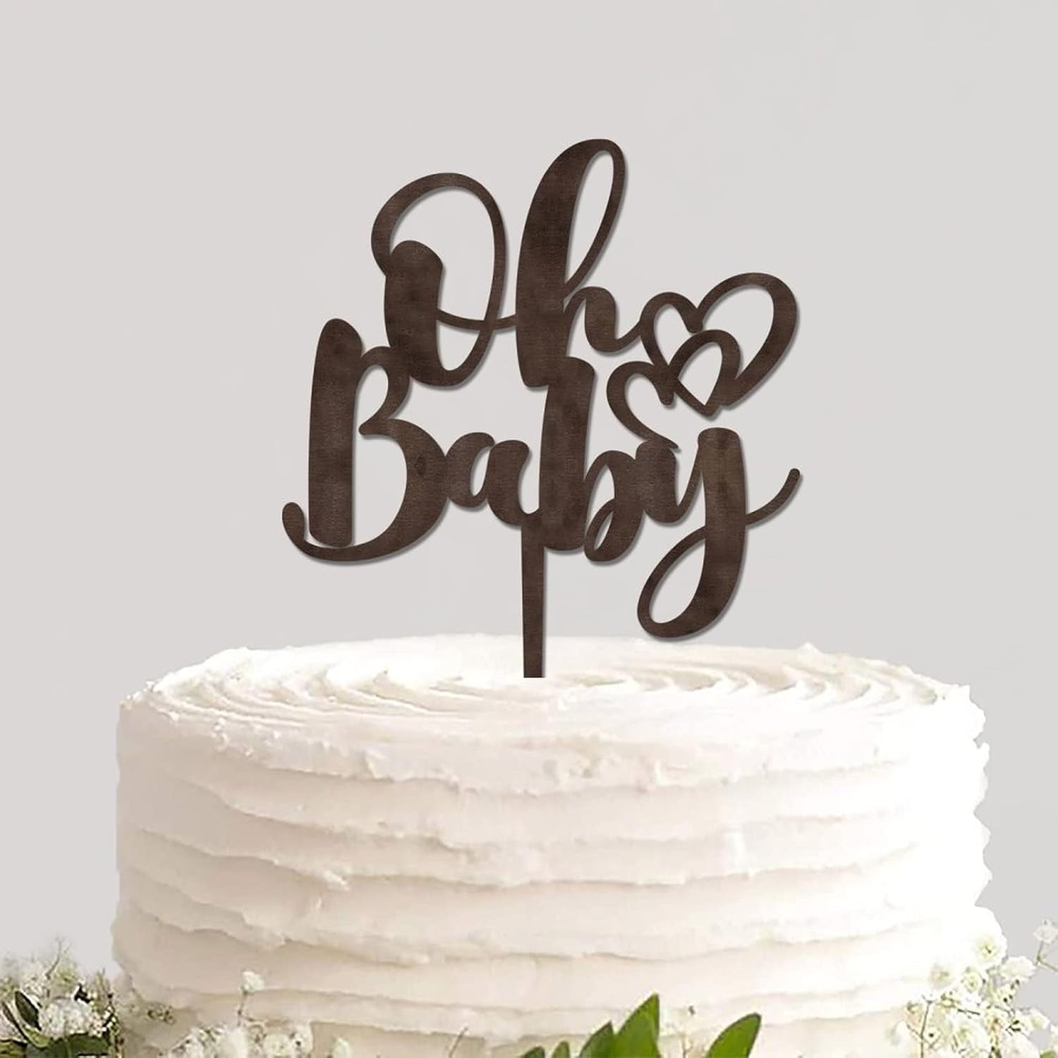 Wood Oh Baby Cake Topper,Baby Shower Cake Decorations For