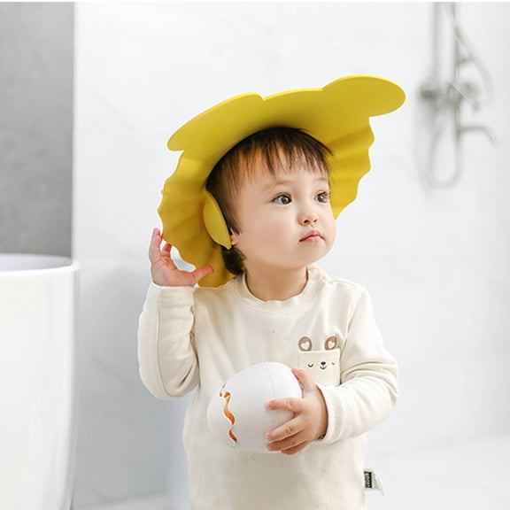 Baby Shower Cap, Adjustable Kids Hair Washing Shield Protector with Ear Flaps for 0-9 Years, Soft Bath Visor for Toddlers Children, Waterproof Shampoo Cap Keeps Water & Soap Out of Eyes Ears