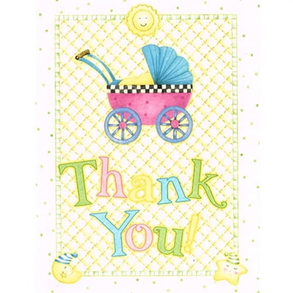 Baby Shower Carriage Thank You Notes w/ Envelopes (8ct)