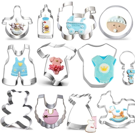 Baby Shower Cookie Cutter Set 12 PCS Winerming Metal Baby Cookie Cutters for Baking