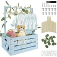 thumbnail image 1 of Baby Shower Crate Closet with Handle Wood Large Capacity Baby Shower Basket Portable Newborn Baby Basket Decorative Baby Storage Crate for New Parents, 1 of 10