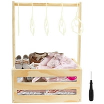 Baby Shower Crate Closet Personalized Baby Shower Basket with Handle and Hanger Multipurpose Wood Crate for Clothes Diaper Toy