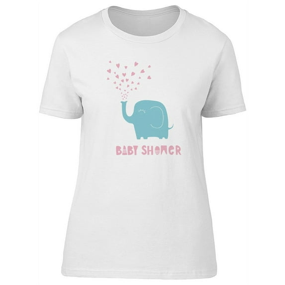 Baby Shower, Cute Baby Elephant T-Shirt Women -Image by Shutterstock, Female Small