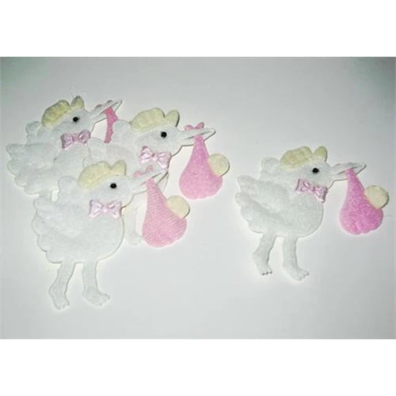 Baby Shower Decoration Cotton Baby Stork Pink (12 pieces)