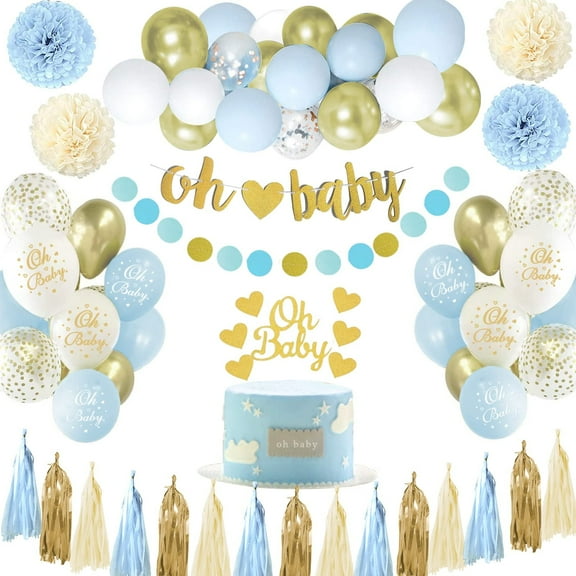 Baby Shower Decorations for Boy, Baby Boy Baby Shower Decorations, Baby Boy Shower Decorations, Baby Shower Boy Decorations Set, Oh Baby Decorations for Baby Shower Boy, Baby Boy Decorations