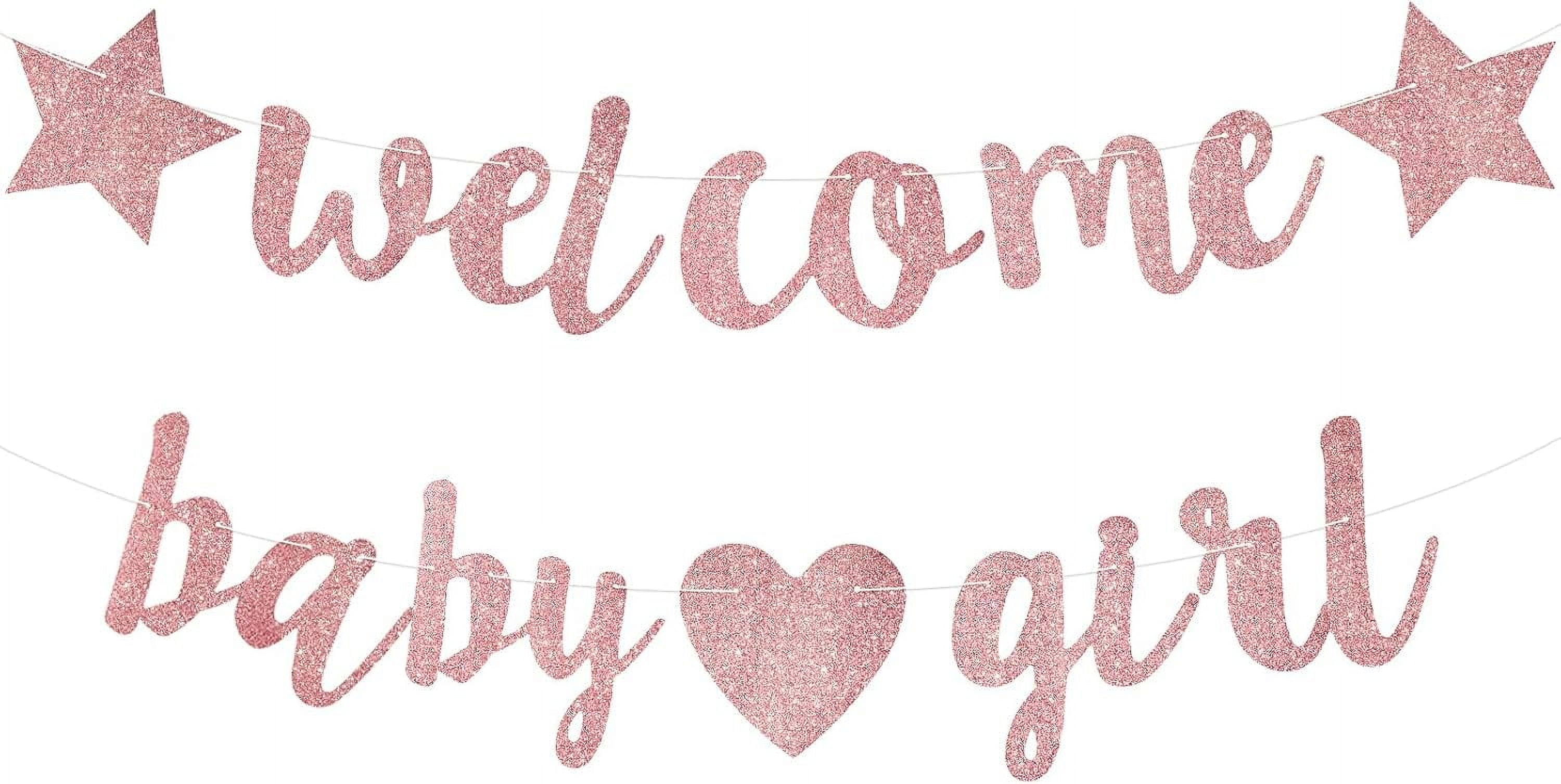 Baby Shower Decorations for Girl, 3M Long Baby Girl Banner,