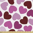 thumbnail image 1 of Ambesonne Party Fabric by the Yard Upholstery, Love Hearts Pattern, 2 Yards, Ruby Pink Lilac, 1 of 4