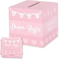 thumbnail image 1 of Baby Shower Games for Girls, 50 Pink Diaper Raffle Tickets, Diaper Raffle Ticket Cards Box, Baby Shower Decorations, Raffle Prizes, Ideas, 1 of 4