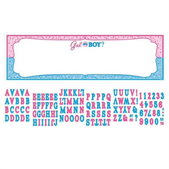 Gender Reveal Banner Kit Baby Shower Giant Girl or Boy 1 Count