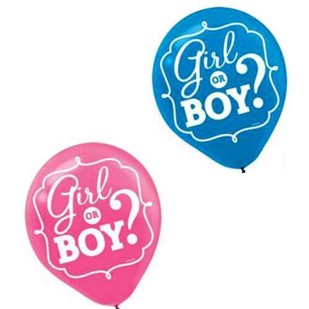 VARIOUS Baby Shower Gender Reveal 'Girl or Boy' Latex Balloons (15ct)