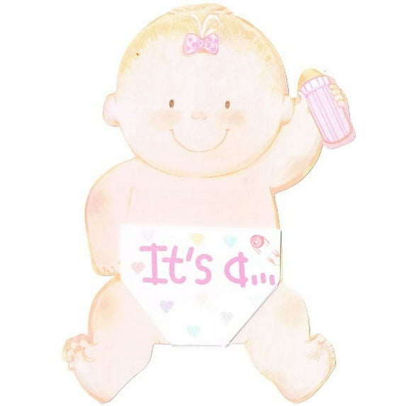Baby Shower Gender Reveal 'It's a Girl' Birth Announcements w/ Envelopes (8ct)