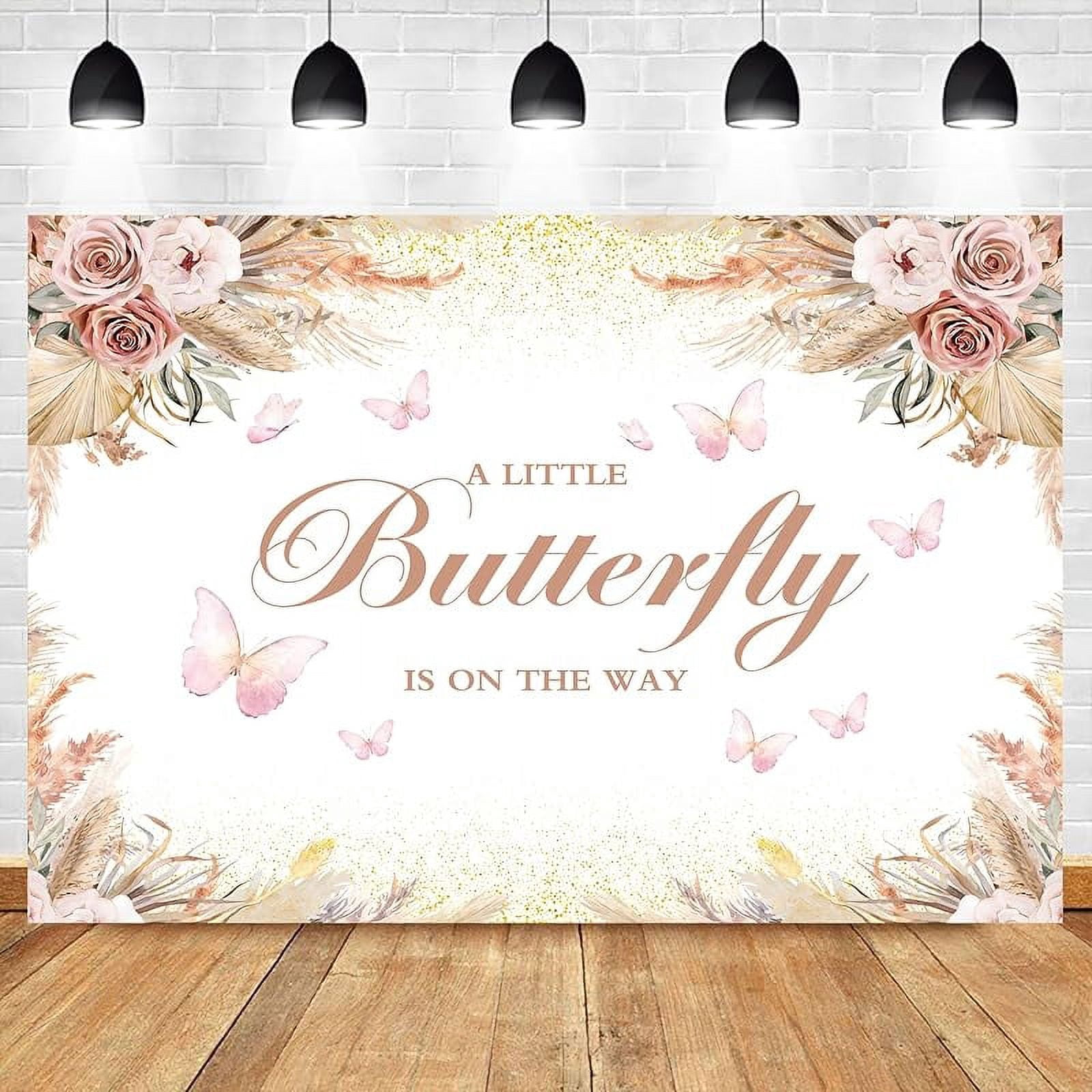 Baby Shower Girl Boho Bohemian Floral Sweet Baby Backdrop Flower Pampas ...