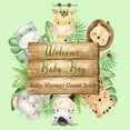 thumbnail image 1 of Pre-Owned Baby Shower Guest Book Welcome Baby: Jungle Animals Safari Theme Sign-in Guestbook Keepsake with Name, Address, Baby Predictions, Advice for Parents, Wishes for Paperback - USED, 1 of 1