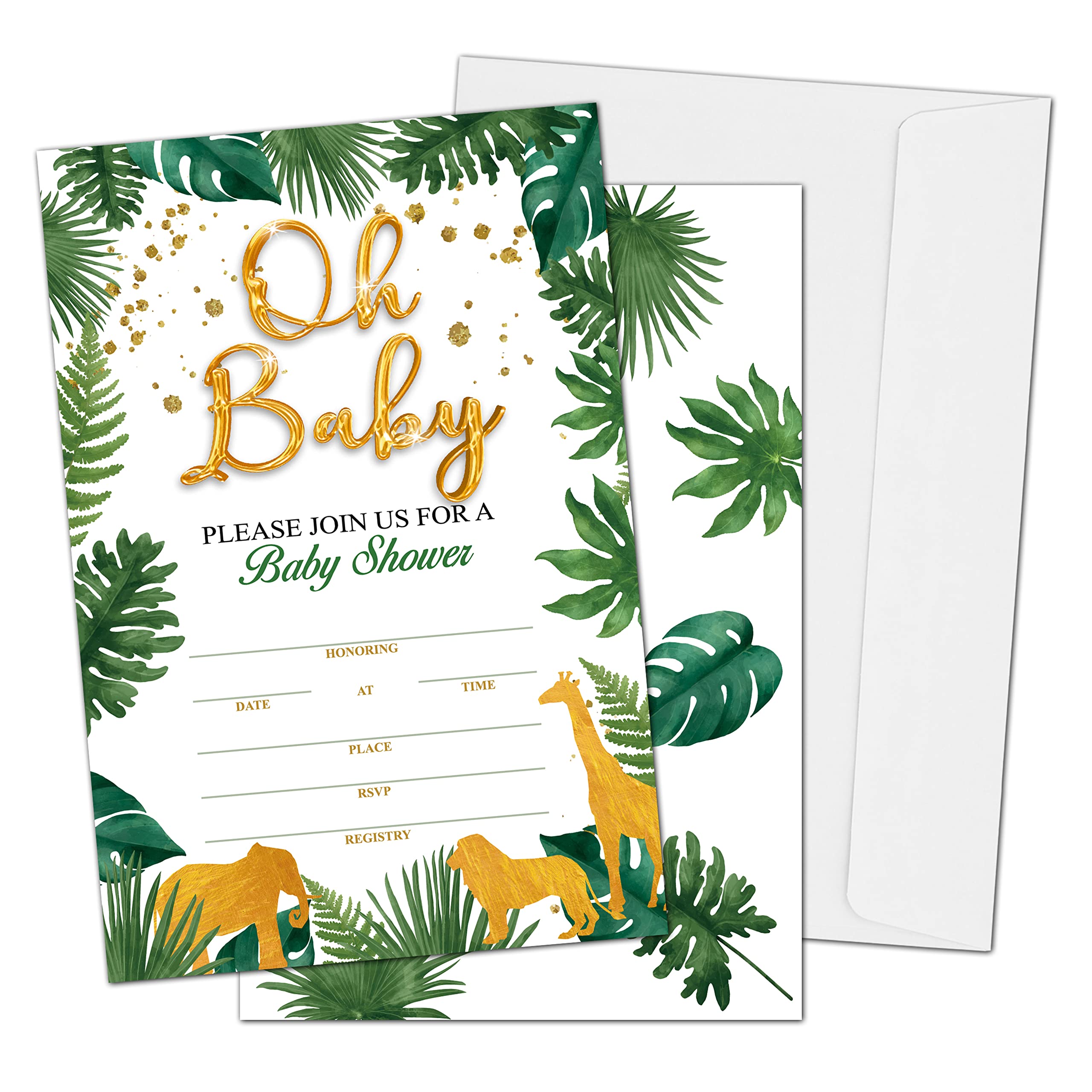 Baby Shower Invitations, Safari Jungle Fillin Invites for Baby Showers