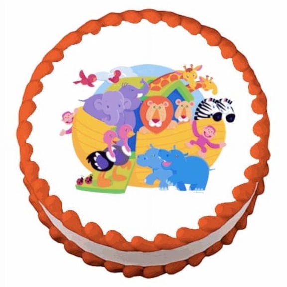 Baby Shower Noah's Ark Edible Icing Image Cake Topper, by Tnct.