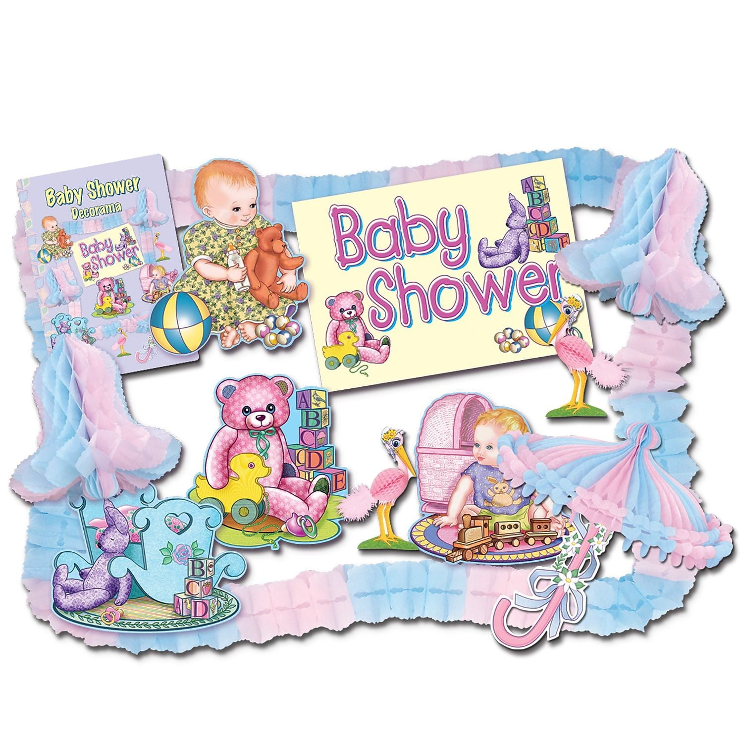 Pink and Blue Baby Shower Party Decoration Kit