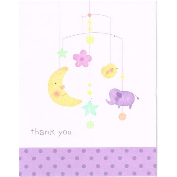 Baby Shower 'Pastel Mobile' Thank You Notes w/ Envelopes (10ct)