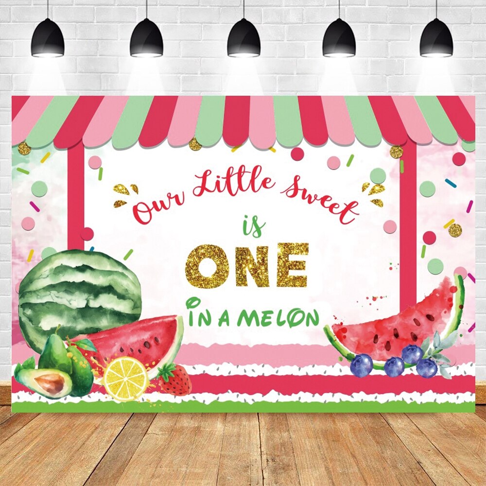 Baby Shower Photographic Backdrop Fruit Lemon Strawberry Watermelon 