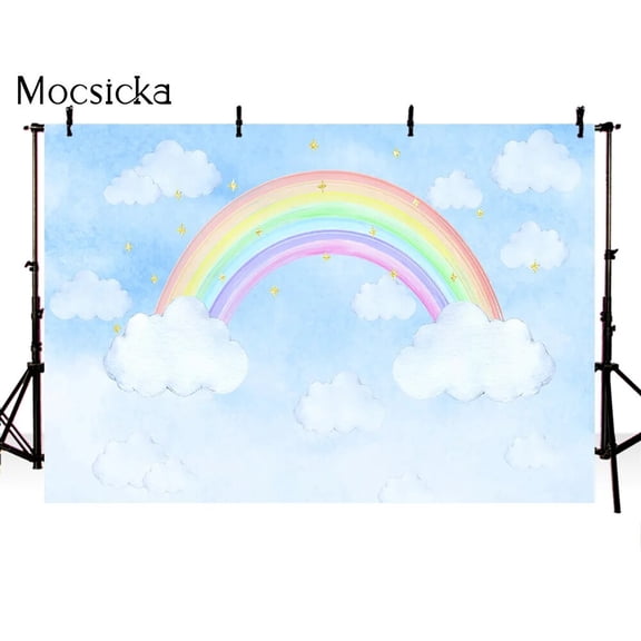 Baby Shower Photography Backdrops Newborn Portrait Photo Wallpaper White Clouds Decoration Studio Photo Background