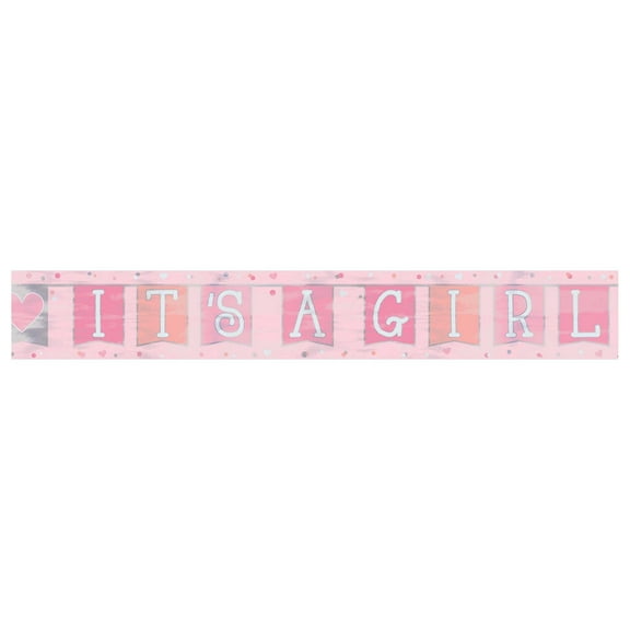 Baby Shower Pink 'It's a Girl' Foil Banner (1ct)