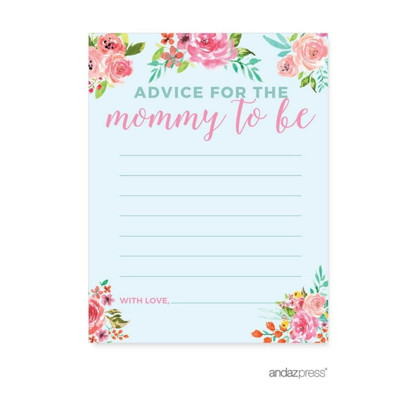 Baby Shower Pink Roses English Tea Party, Advice for the Mommy to Be Cards, 20-Pack, Games