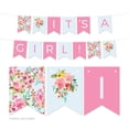 thumbnail image 1 of Baby Shower Pink Roses English Tea Party,  It's a Girl 5 FT Hanging Pennant Party Banner with String, 1 of 1
