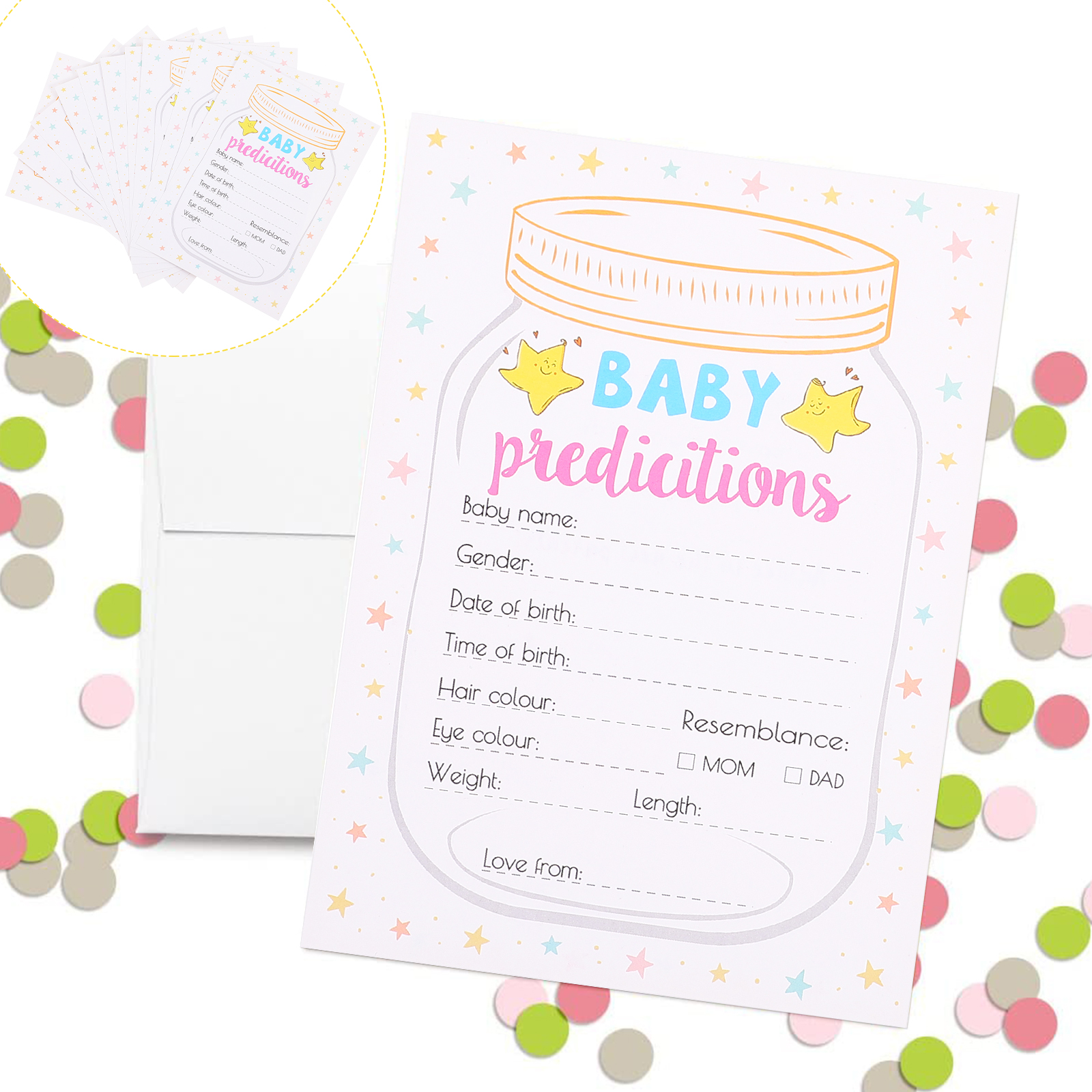Baby Shower Predictions Cards 5 Sets Baby Shower Predicitions and