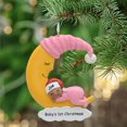 thumbnail image 1 of Baby Shower Present  Maxora Personalized Ornaments Customized Christmas ornament Baby Moon/Pink Dark Skin Free Customize, 1 of 6