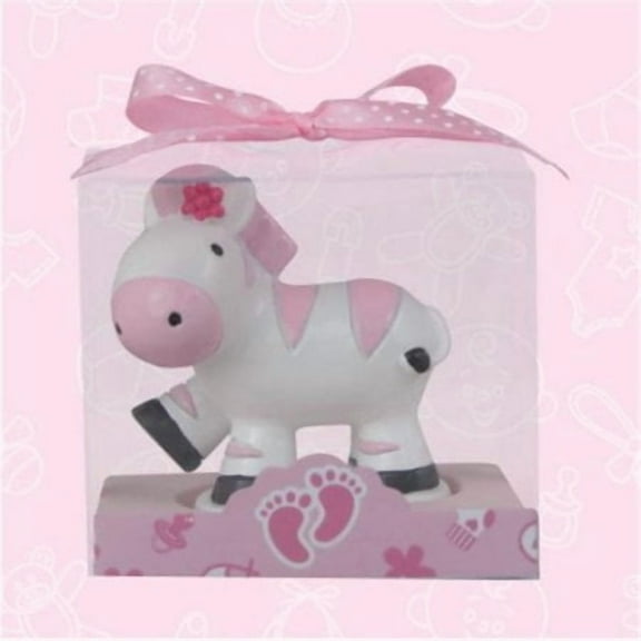 Baby Shower Safari Zebra Candle Favors in Pink