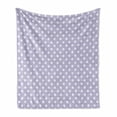 thumbnail image 1 of Baby Shower Soft Flannel Fleece Blanket, Traditional Polka Dotted Pattern Classic Grid Composition Bicolor, Cozy Plush for Indoor and Outdoor Use, 70" x 90", Lavender Blue and White, by Ambesonne, 1 of 6