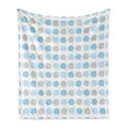 thumbnail image 1 of Baby Shower Soft Flannel Fleece Throw Blanket, Cartoon Style Pattern with Hearts Pastel Colored, Cozy Plush for Indoor and Outdoor Use, 60" x 80", Blue Pale Blue, by Ambesonne, 1 of 6