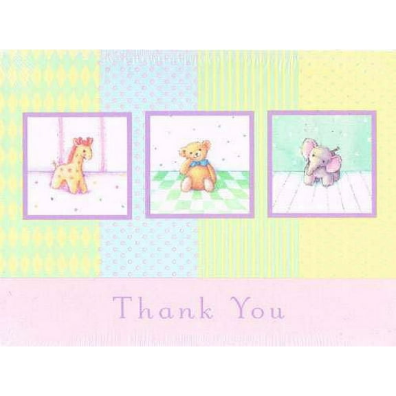 Various Soft and Sweet Thank You Note Greeting Cards, Celebration, 8ct