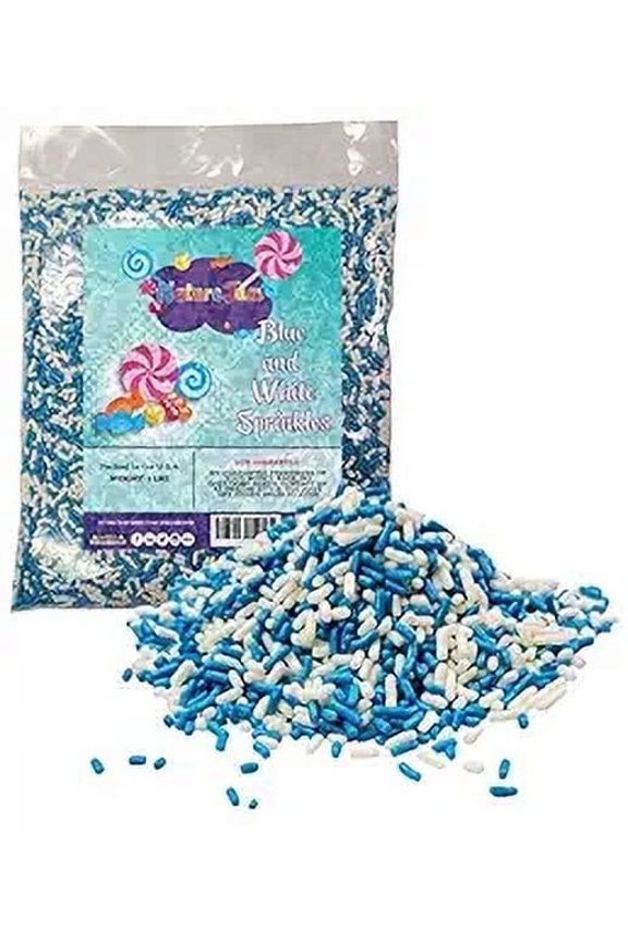 Baby Shower Sprinkles Blue & White Colored BULK Jimmies 1 POUND-Its a Boy Edible Cake Cupcakes Dessert & Ice Cream Topping-Flag of Finland