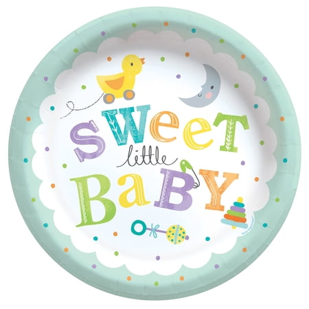 Baby Shower 'Sweet Little Baby' Large Paper Plates (8ct)