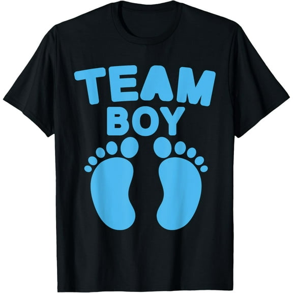 Baby Shower Team Boy Baby Party Footprints Gender Reveal T-Shirt