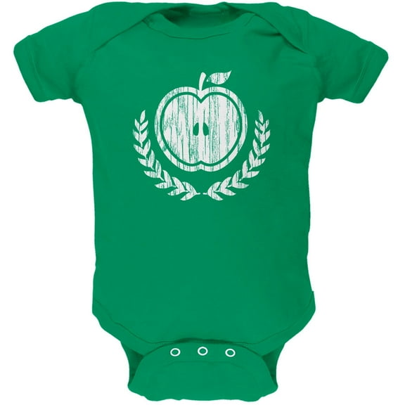 Baby Shower Theme Apple of My Eye Rustic Kelly Green Soft Baby One Piece