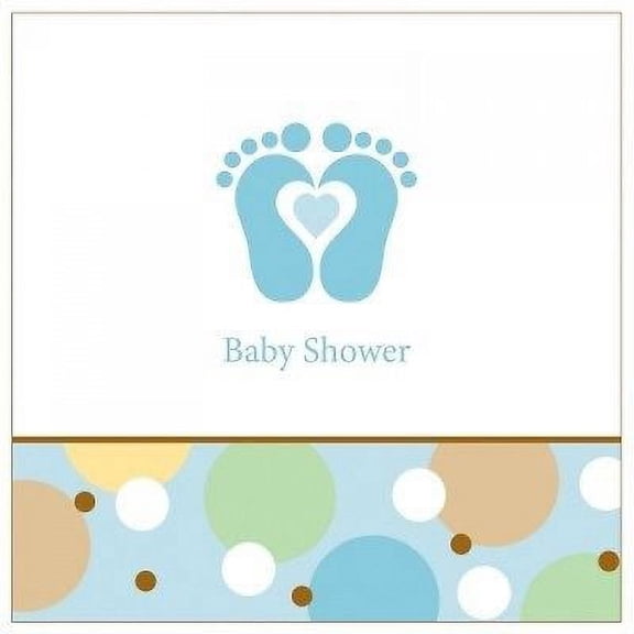 Various Tiny Toes Blue Disposable Lunch Napkins, 18 Count