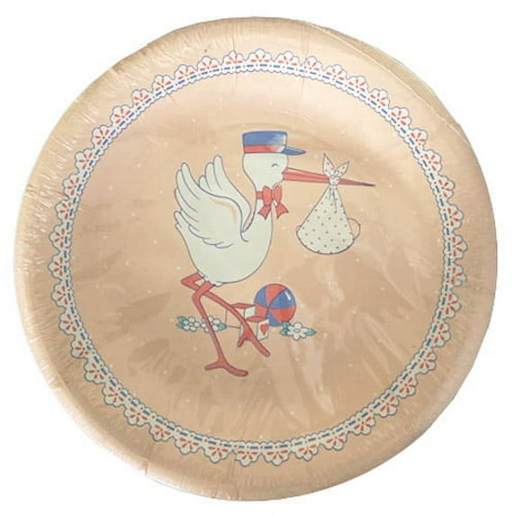Baby Shower 'Vintage Sweet Stork' Small Paper Plates (10ct)
