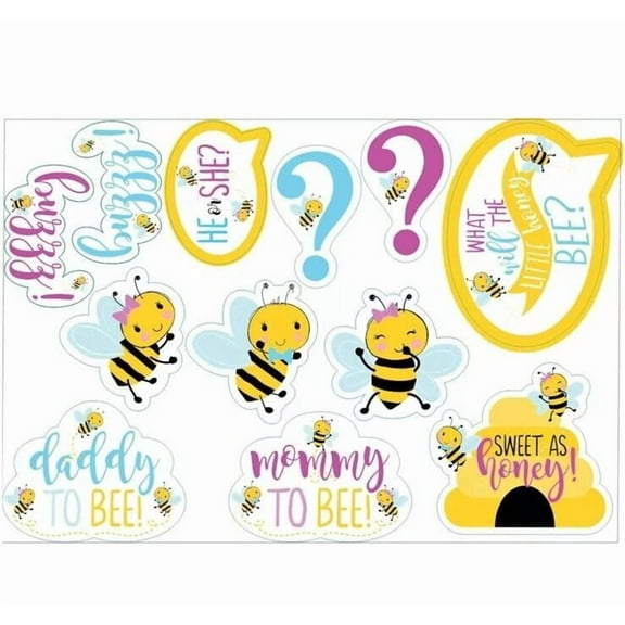 Baby Shower 'What Will it Bee?' Cutout Decorations (12pc)