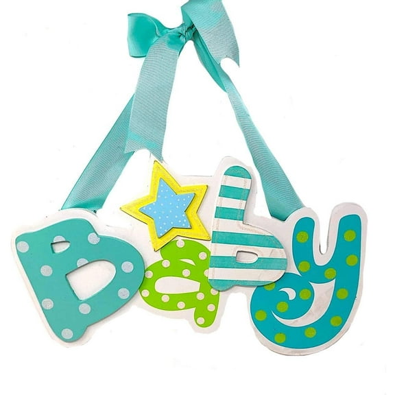 Baby Sign Wall Door Bedroom Room Nursery Decor Shower Newborn Home Decorations 15" x 9"