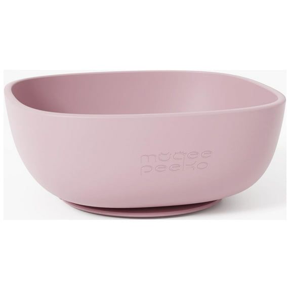 Baby Silicone Bowl with Suction by Muqee Peeko in Rose Petal Pink Color for girls