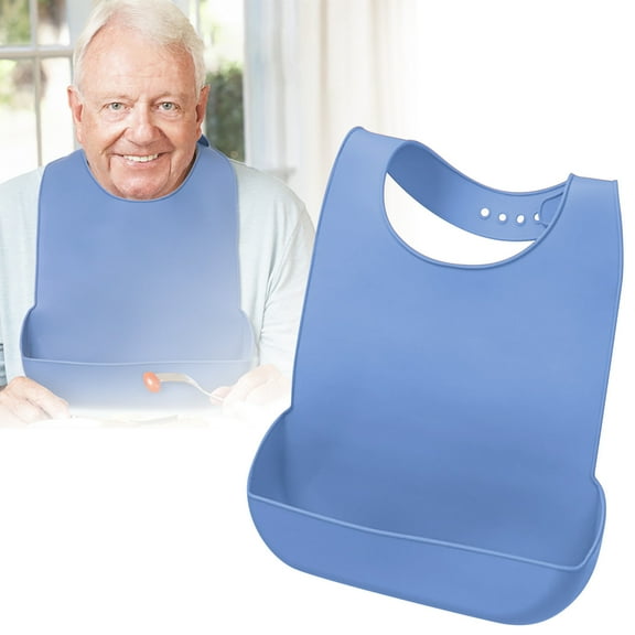 erfcxs Baby Silicone Feeding Bib with Food Catcher Pocket for Mealtime Mess Soft Comfortable Washable Adult Use