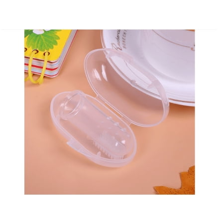 Baby Silicone Finger Toothbrush with Box Toddler Convenient Durable Portable Transparent Train Toothbrush