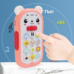 Baby Learning Phone Toy – Letter & Number Matching, Spelling, Reading with Lights, Music & Volume Control,Pink