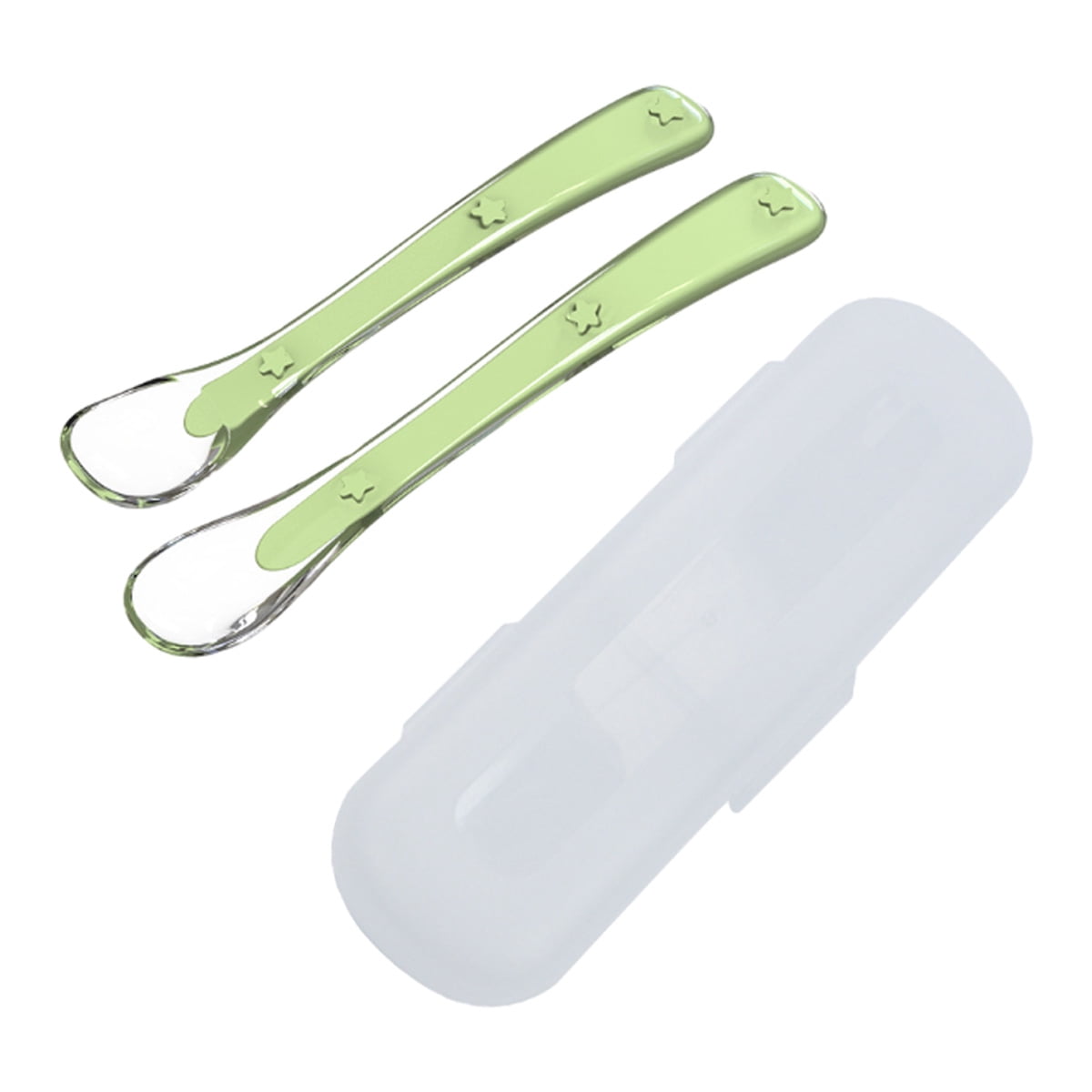 2-Pack Baby Silicone Spoons - Soft First-Stage Feeding Utensils For Infants 4+ Months, Self Feeding Training