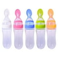 thumbnail image 1 of Baby Silicone Squeeze Feeding Bottle Newborn Tableware Tools for Baby Infant Feeder with Dispensing Spoon, 1 of 11