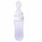 BALAI Baby Silicone Squeeze Feeding Bottle With Spoon Kid Food Rice Cereal Feeder