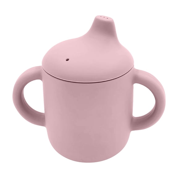 Baby Sippy Cup, Infant Silicone Trainer Cup Toddler for Boys and Girls, Unbreakable, Spill Proof and Two Handle Learner Cup Sippy Cup for Toddlers, 180ml(Hot Pink)