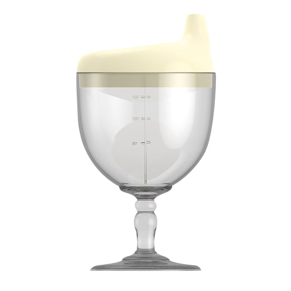 Baby Sippy Cup with Stemware Design – Spill-Proof, Leak-Resistant Plastic Wine Glass for Toddlers 8M+, BPA-Free & Dishwasher Safe,C