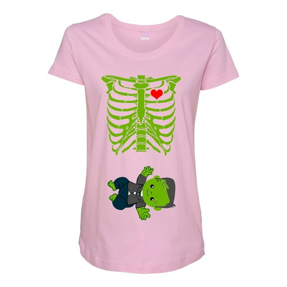 Baby Skeleton Baby Frankenstein Halloween Horror Funny Maternity DT T-Shirt Tee